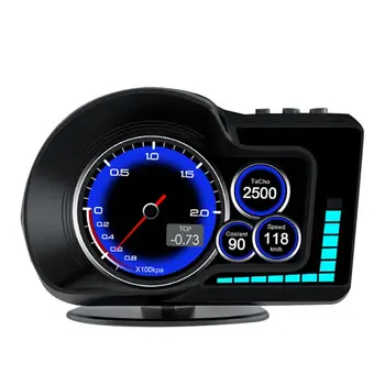 Display LCD OBD2 EOBD Multifunzione + GPS HUD Computer di Bordo per Auto con Tachimetro in Tempo Reale per Tutte le Auto