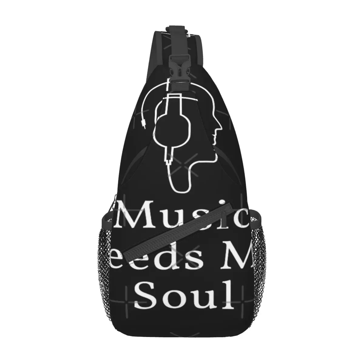 

Music Feeds The Soul Chest Bag Fashionable Portable Daily Cross chest bag Customizable