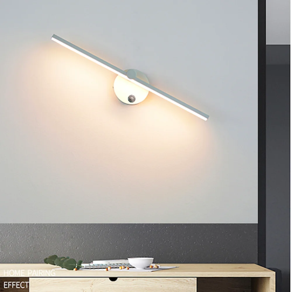 Description Picture 2 of itemNordic minimalist LED indoor wall lamp with switch 300 ° rotation 41CM bedside lamp mirror light Linear LED Vanity Wall Light