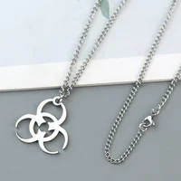 Collier tendance pour hommes et femmes, INS Street Punk Hip-Hop, bijoux, nouveau pendentif avec Logo biochimique en acier inoxydable 5