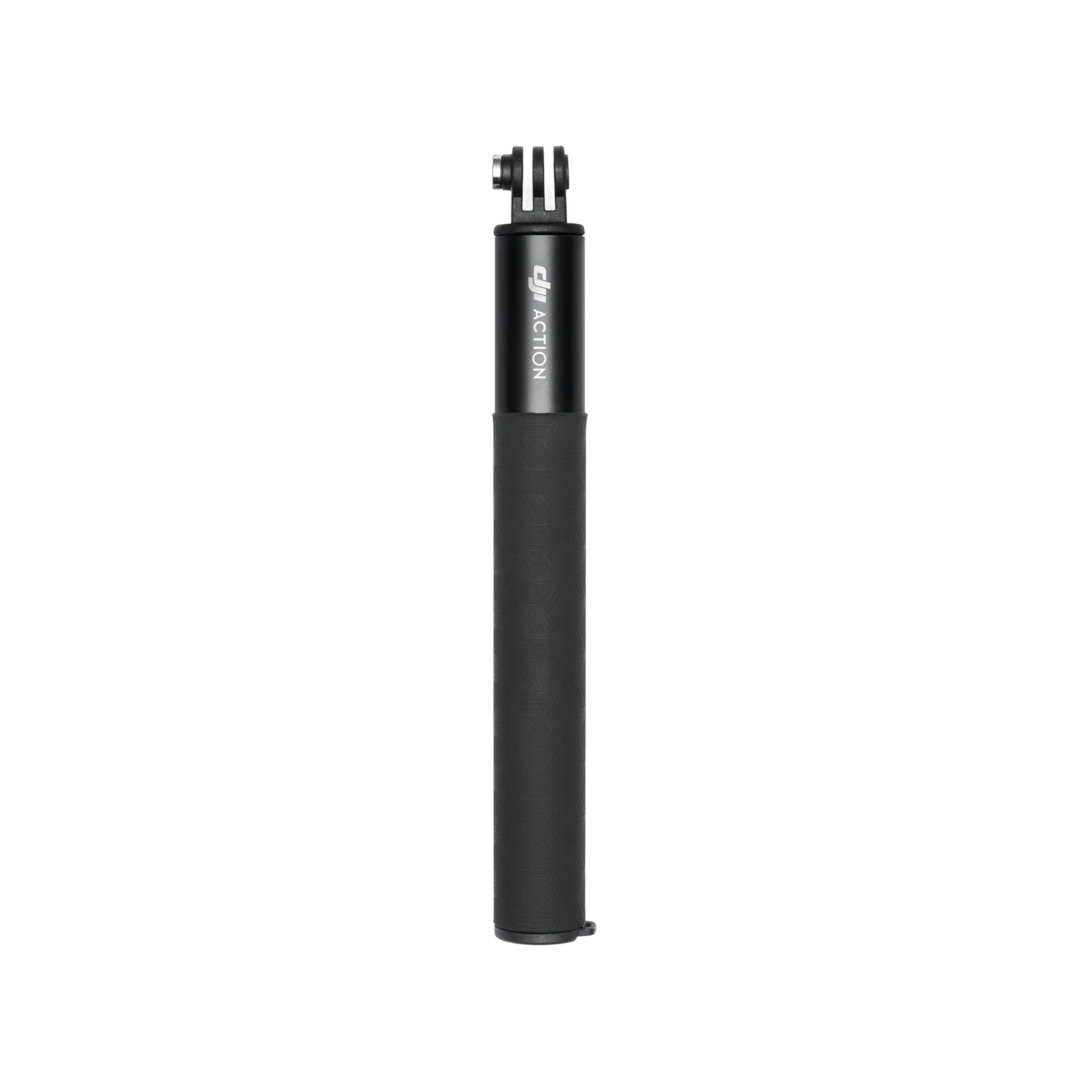 Kit perche télescopique 1,5m pour DJI Osmo Action, fixée à une Osmo Action 6, prête à filmer.