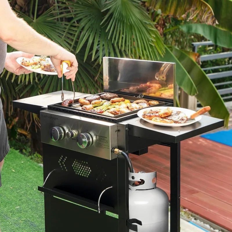 Sophia & William 2-Burner Gas BBQ Grill With Flat Top 6