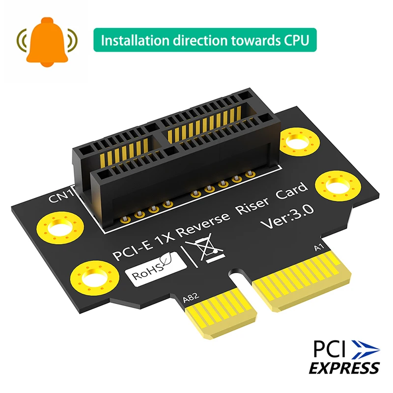 

32mm PCIE X1 3.0 90 Degree Reverse Male to Female Riser Card PCI Express 1X to 1X Convert Card Adapter Riser Board for 1U Server