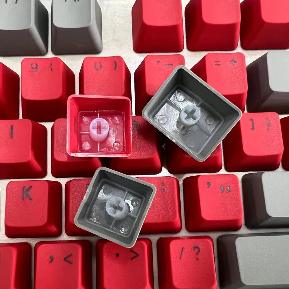 Teclas Cinzento Vermelho Keycaps Pbt Especiais Keycap Backlit Duas Cores Tecla Caps para mx Switch 61 87104 Teclado Mecânico 106 - Imagem 5