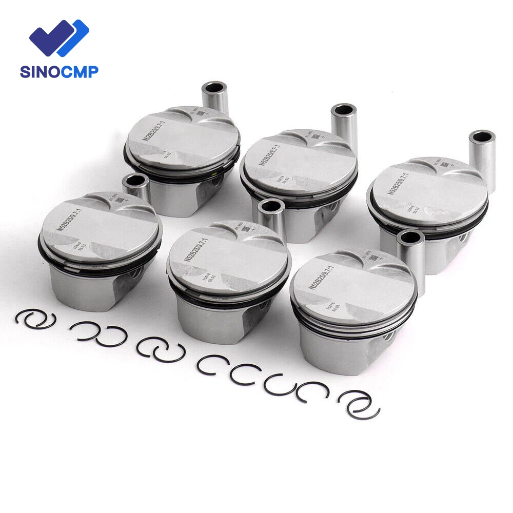 6pcs N52B25 Pistons Rings Set Φ82mm 9.71 11257561850 For BMW E81 E87