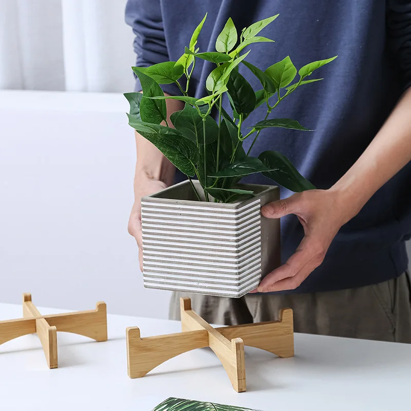 Nordic Minimalist Wooden Plant Stand Potted Plant Tray Stand plant stand,wooden flower shelf