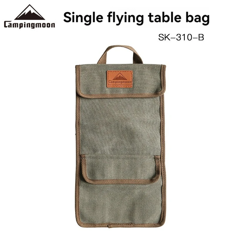 CAMPINGMOON Outdoor Camping Equipment Stainless Steel Single Flying Table Bag Hand-held Thick Canvas Bag Storage Bag