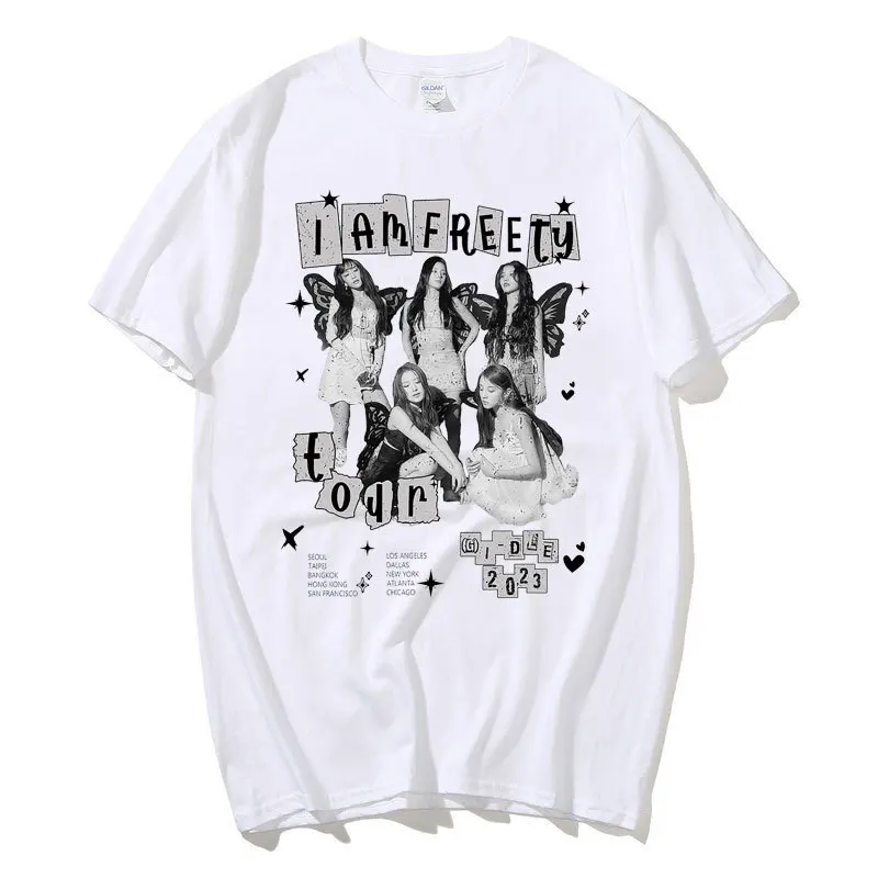 GIDLE T Shirt I Am FREE TY World Tour Merch T-shirt (G)I-DLE Fans