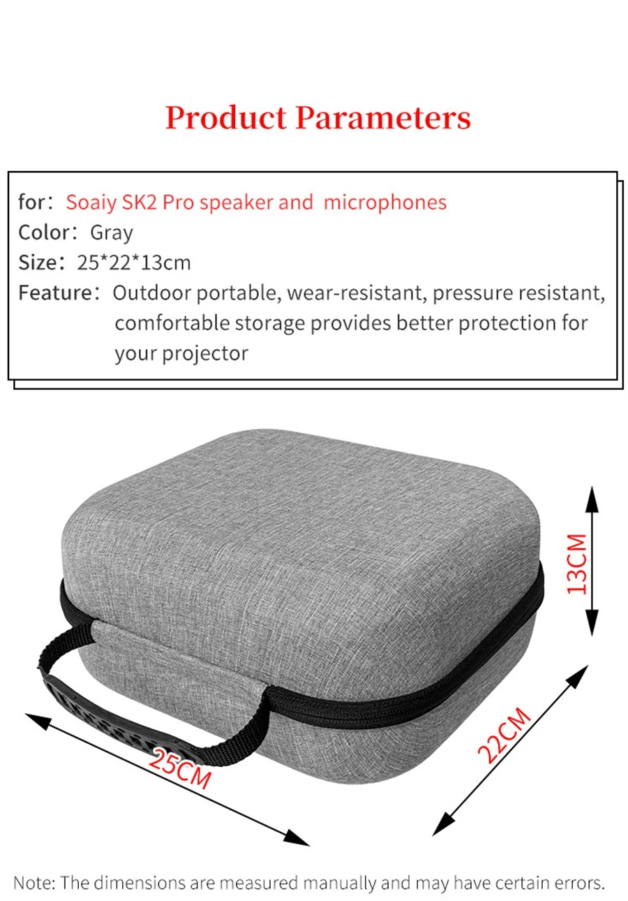 Hard EVA Speaker Storage Case for Soaiy SK2 Pro Speaker Microphone Protect Box Bluetooth Audio Portable Travel Carrying Bag