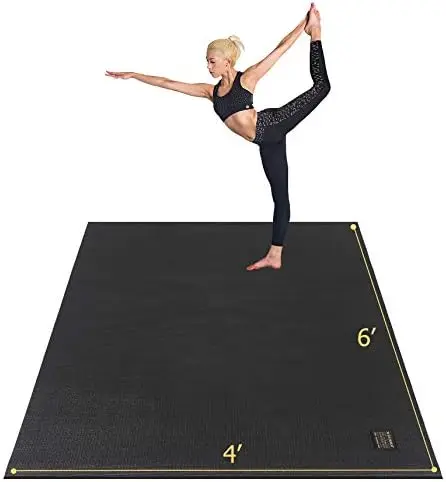 

Large Yoga Mat 72"x 48"(6'x4') x 7mm for Pilates Stretching Home Gym Workout, Extra Thick Non Slip Anti-Tear Exe