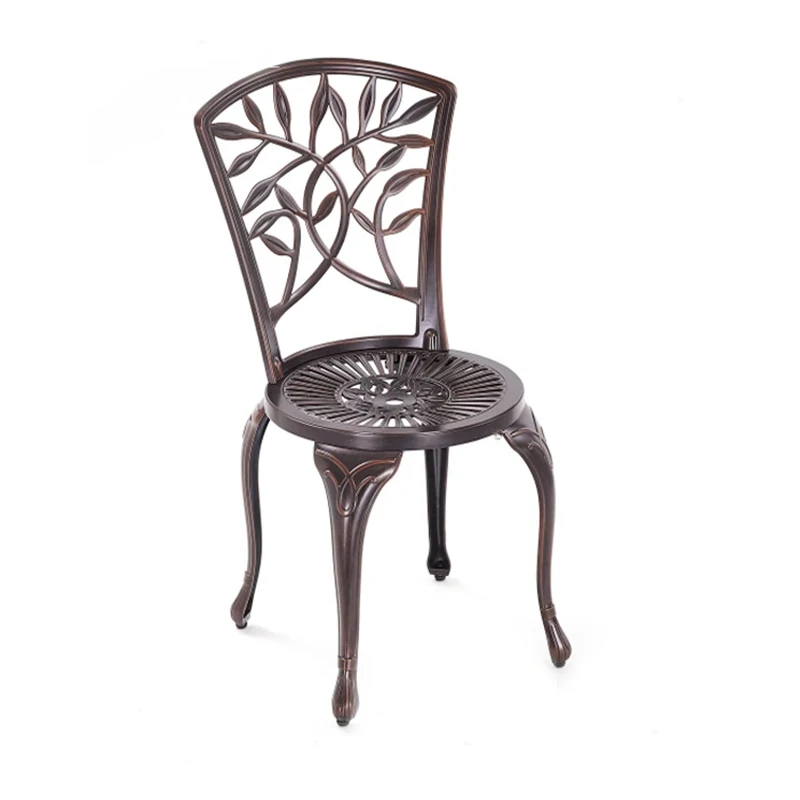 New Hot Waterproof Patio Garden Outdoor Cast Aluminum Chair Luxury Garden Disassembly Single Chair Small Balcony Furniture