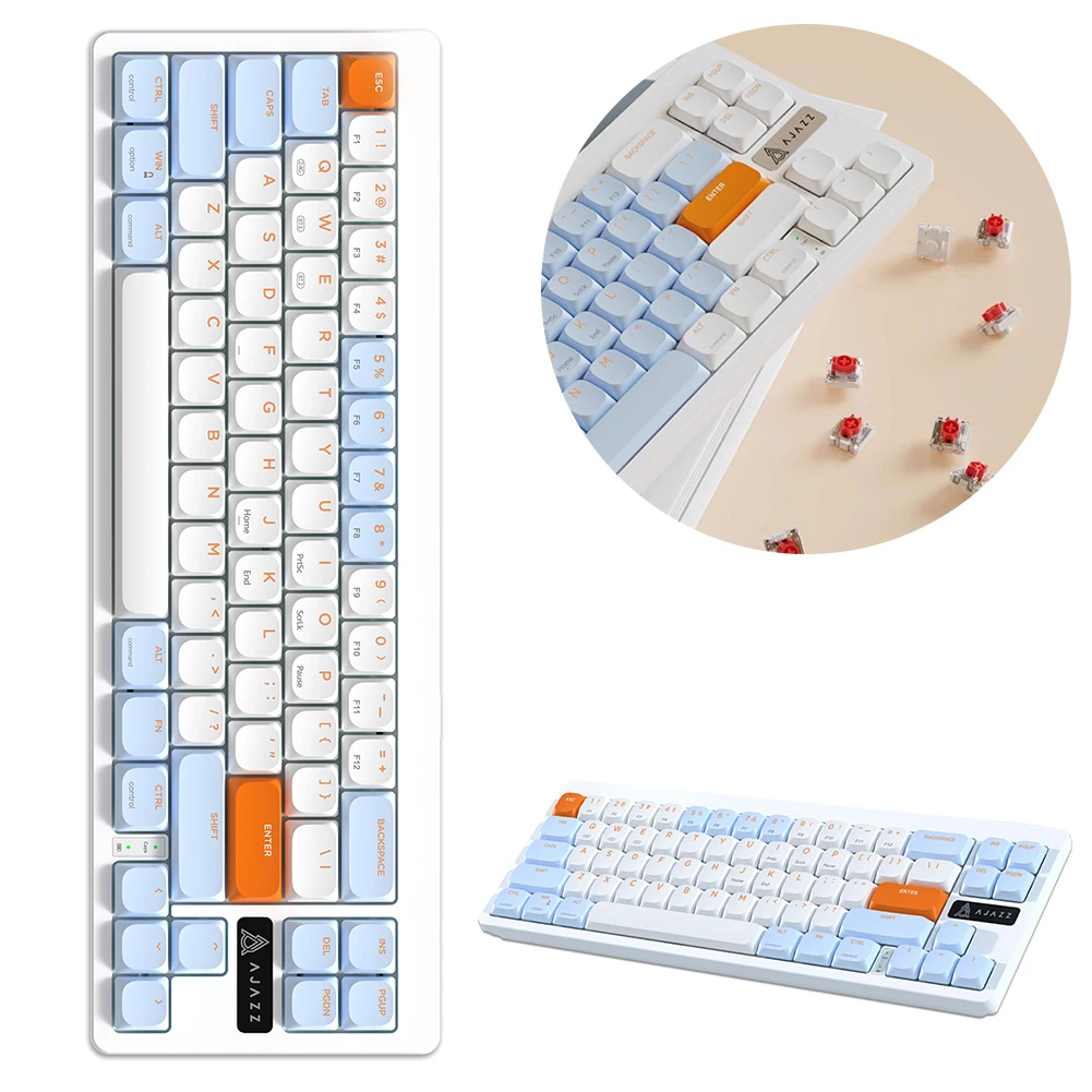 

2.4G BT Wireless Gaming Keyboard Dual-Mode Mini Office Keyboard 68-key Rechargeable Keyboard for Windows Laptop PC Gamer