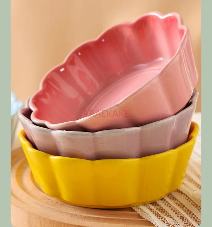 Air fryer special baking bowl, oven, high-temperature resistant steamed egg bowl, ceramic fruit salad plate