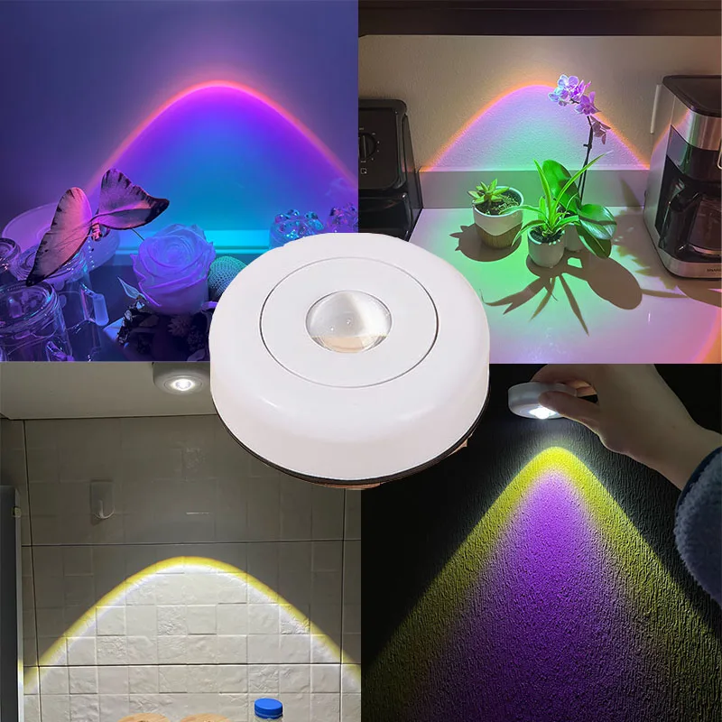 

Bedroom Decor Lights Touch Sunset Lamp Cabinet Ambient Night Light for Wall Lamps Kitchen Closet Cupboard Decoration Lightinng