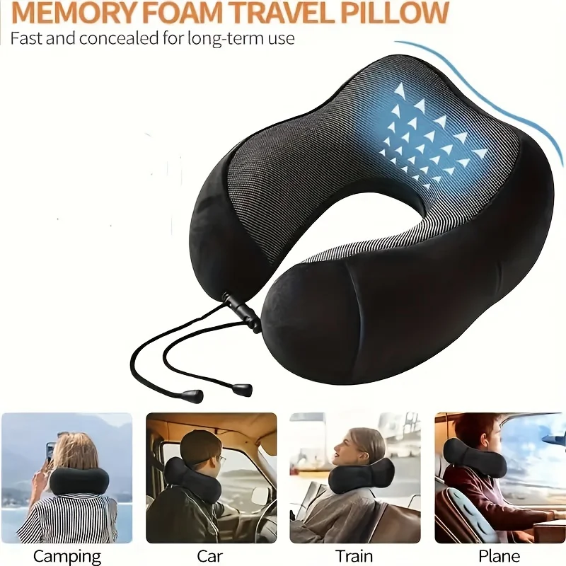 U Shaped Memory Foam neck pillow Neck Pillows Soft Travel Pillow Massage Neck Pillow Sleeping Airplane Cervical Healthcare Bedding