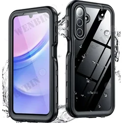 Luxury IP68 Waterproof Metal Aluminum Swimming Phone Case for Samsung A15 (4G 5G) (Black)