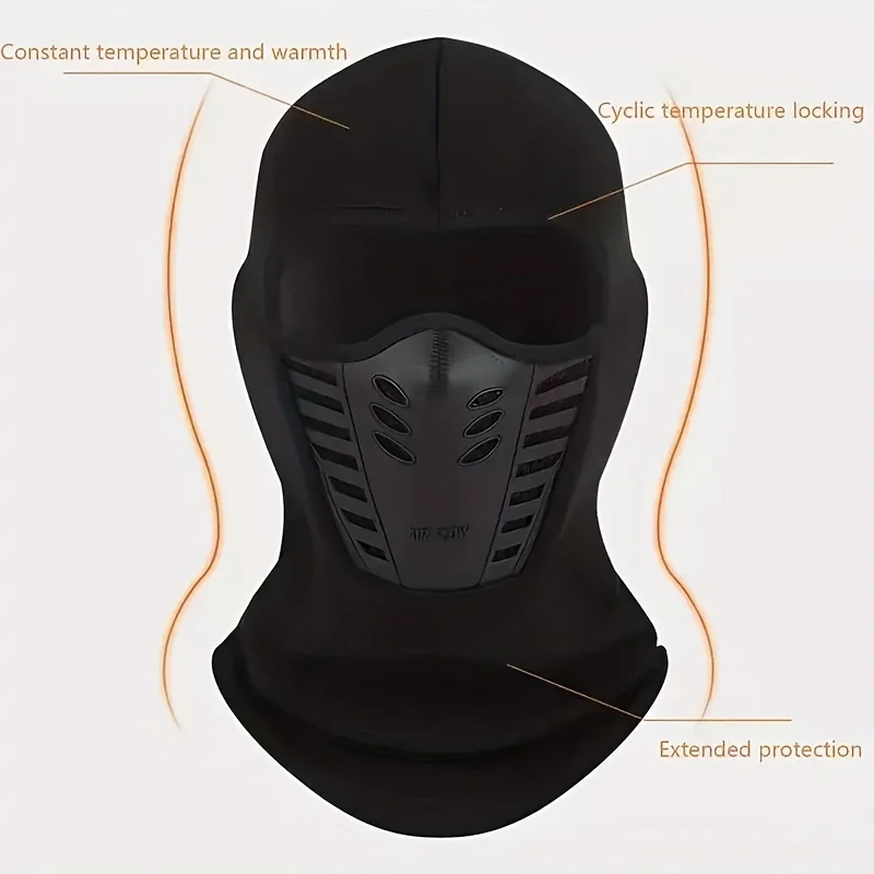 Winter Ski Mask Windproof Anti-Cold Warm Cycling Balaclava Face Cover Polar Fleece Lined Breathable Sports Neck Warmer Headwear