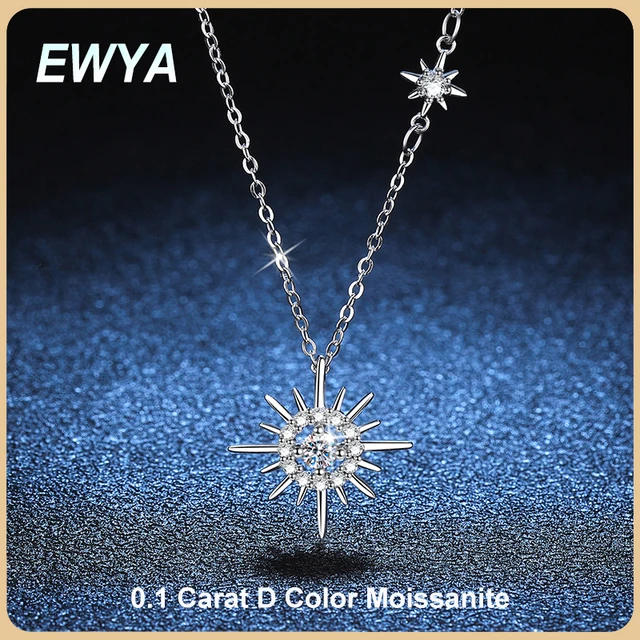 Silver Real Diamond Pendants | Moissanite Necklace 4 Carat - Diamond  Pendant Necklace - Aliexpress