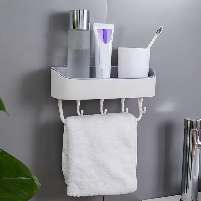 Organizador De Ducha Repisa Baño Adhesivo Set Por 5 Pcs