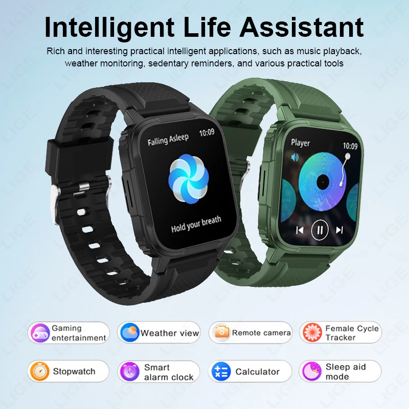LIGE  Ʈ ġ  ȭ Ʈ ġ, 120 +  , ȵ̵ iOS, 1.95 ġ HD ũ м, IP68 