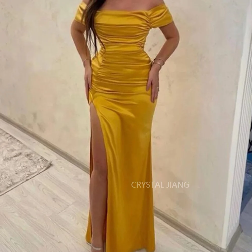 

Long Off the Shoulder Satin Vestidos De Noche A Line Sheath Mermaid Floor Length Vestidos De Fiesta Elegantes Para Mujer 2023