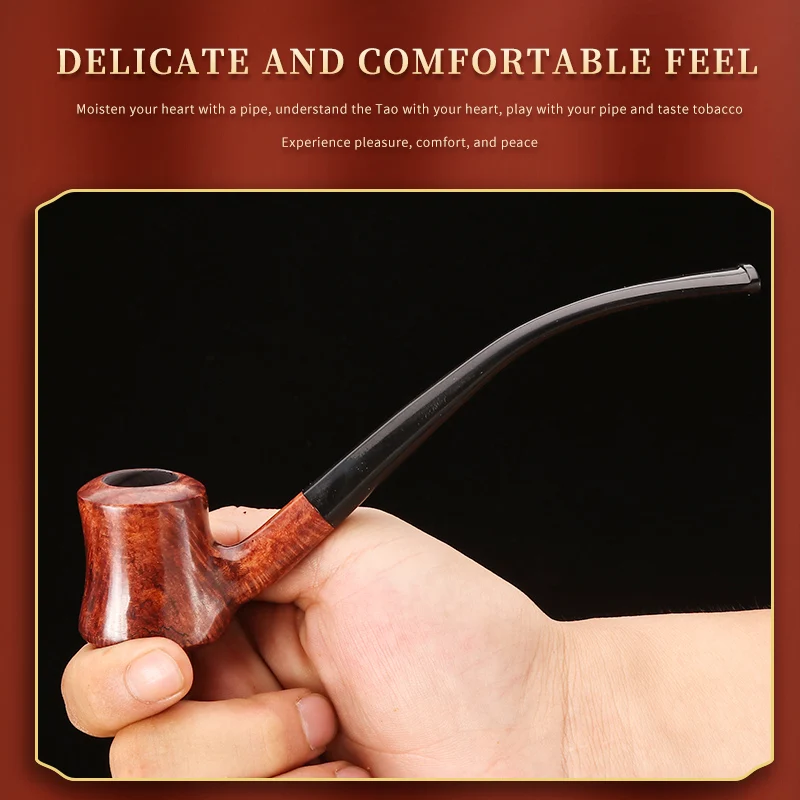 

Barbed wood pipe long rod traditional pipe smoking accessory 3mm filter tip