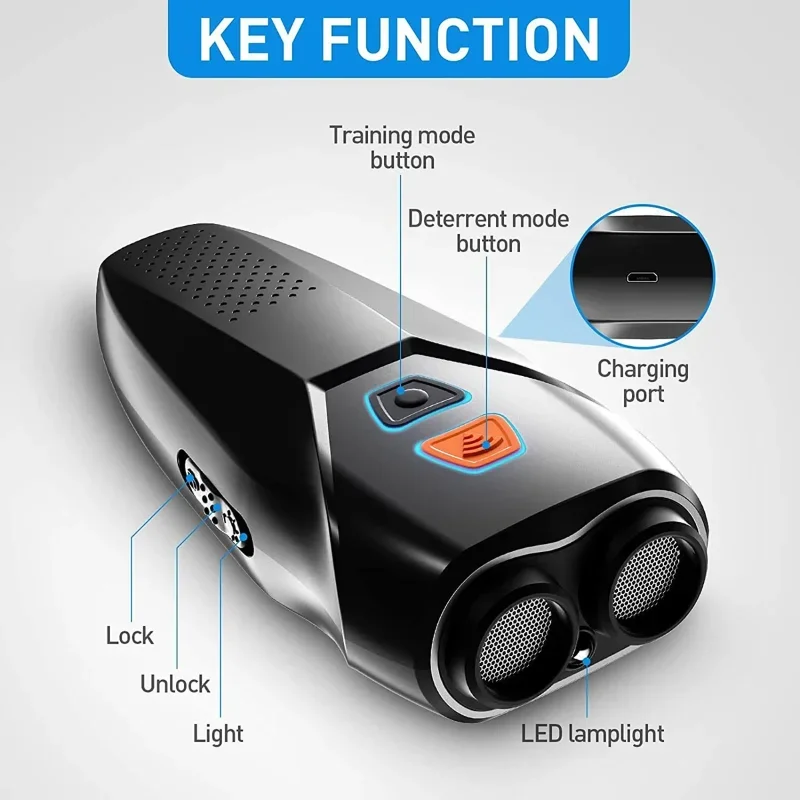 Ultrasound Dog Repeller Anti Barking Stop Bad Behaviors Pet Training Device Rechargeable Dog Repellents with Flash Light