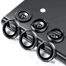 Durable Metal Lens Ring with Glass Camera Protector - A55 (Black)