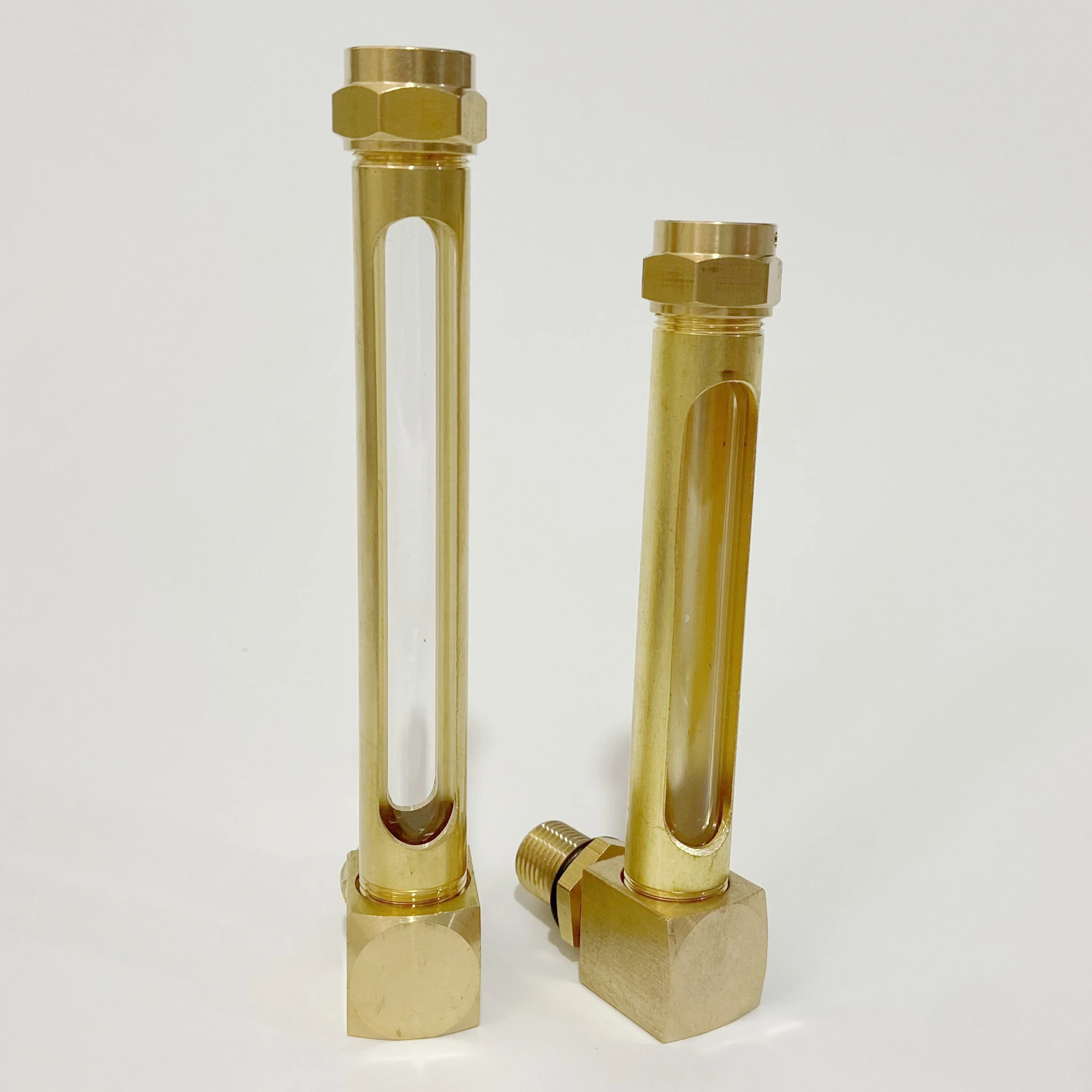 1/4" 3/8" 1/2" BSP Male Thread L-Shape Brass Oil Level Sight Glass Gauge