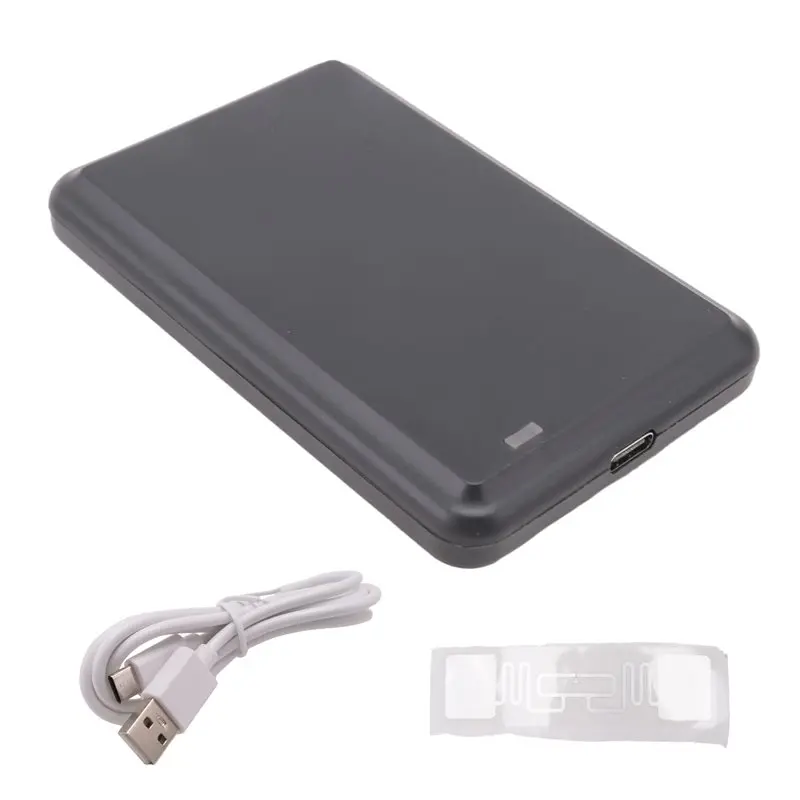 B24B USB UHF 태그 리더 ISO18000-6C 6B 860-960Mhz 리드/라이터 HID-USB 가상 COM 출력 조정 가능