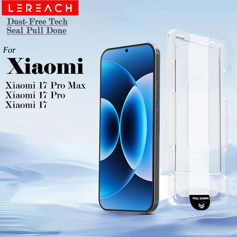 Lereach Tempered Glass Screen Protector with Auto-Align HD Clarity and Dust-Free Positioning Box