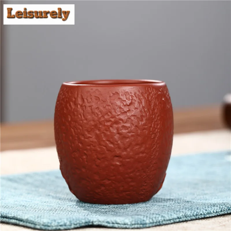 150ml Handmade Lotus Leaf Zisha Master Cup Yixing Purple Clay Teacup Raw Ore Dahongpao Smelling Mug Kung Fu Tea Ceremony Gifts