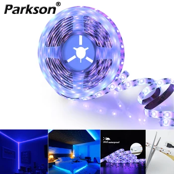 UV LED 스트립 라이트 SMD 2835 방수 IP66 야외 자외선 다이오드 리본, 유연한 네온 램프, DJ 형광 조명용