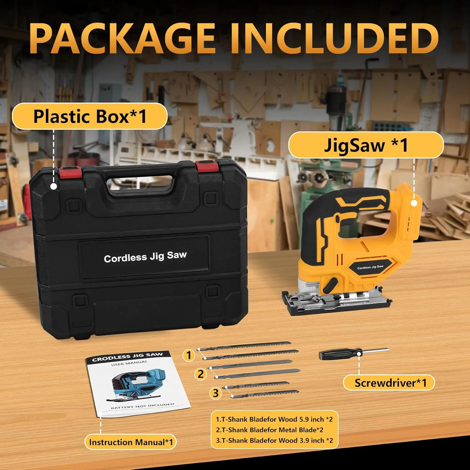 Beveled Cuts Cordless Jigsaw Tool Brushless Motor 2900RPM 45 Degree LED Light 4 Curve Cuttings for Dewalt 18V/20V Max Battery cordless jigsaw