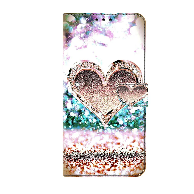 Luxury Painted PU Leather Flip Wallet Phone Case with Bracket