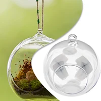 Clear Glass Bauble Balls Garden Home Glass Ball Plant Pots Wedding Container Decoration Flat Bottom Flower Party Succulent 2