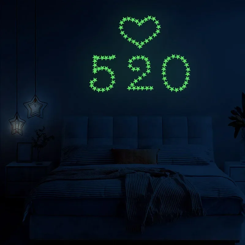 Kids Room Decoration Self-adhesive Decals Luminous Stars Wall Stickers Bedroom Home Decor Star Dot Glow in The Dark Wallpaper