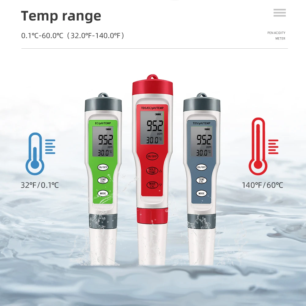 Stylo testeur de qualité de l'eau, EZ-9901 PH mètre professionnel