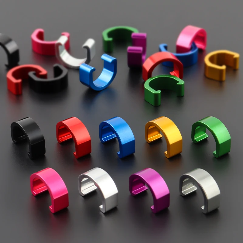10Pcs Bicycle Brake Cable/Derailleur Line Buckle Tubing Cable C-Clip Aluminum Alloy Fixed Clamp Clips MTB Road Bike bicycle brake cable