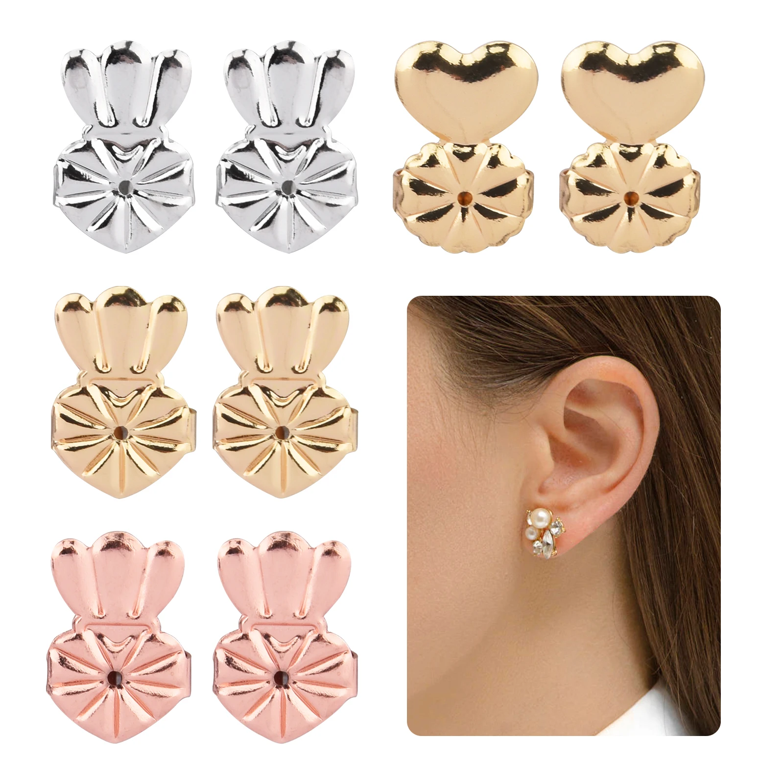 Earring Backs,Earring Backs for Studs/Droopy Ears,100PCS Screw on Earring Backs Earring Backings Earring Backs for Heavy Earring(Imitation Gold)