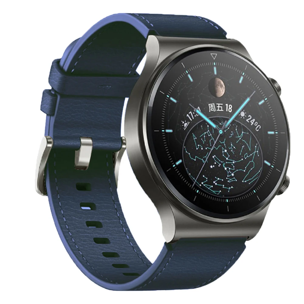 Official Leather Strap for Smartwatch, 22mm Watchband Bracelet