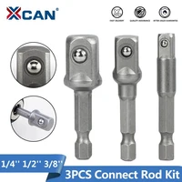 XCAN 3pcs 1/4 “3/8″ 1/2 ” Socket Adapter Hex Shank Drill bits Extension Rod Power Tool Accessories Impact Drill Socket Adapter