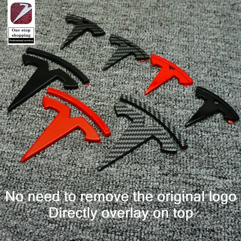Car Logo for Tesla front and rear logo modification,matte black Model3 glossy black Model Y logo Covering non-destructive installation