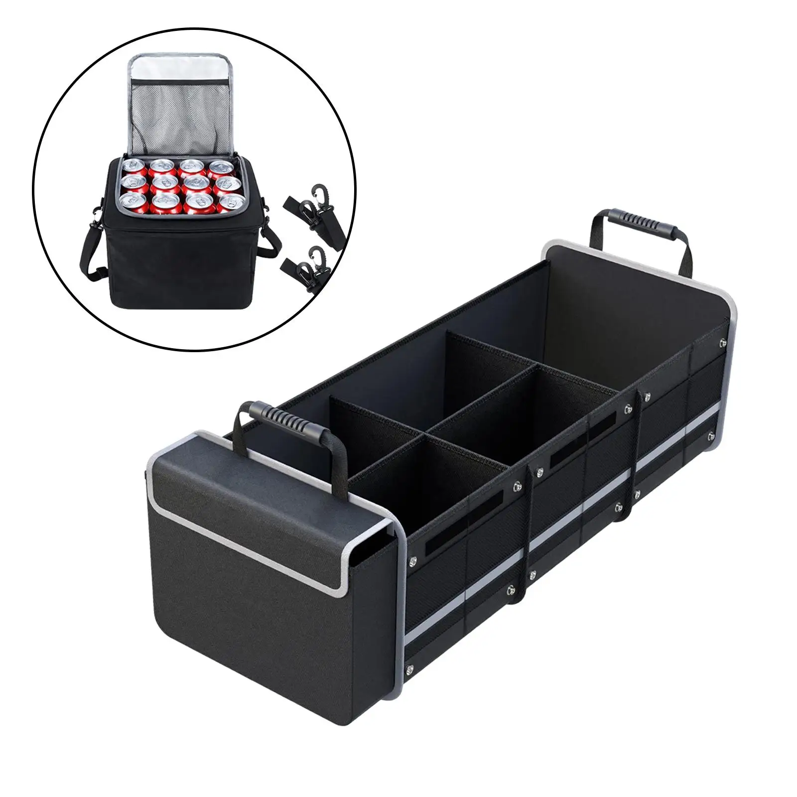 Black Friday Deals 2025 FORTEM SUV Trunk Organizer, Car Organizer, Collapsible Multi-Compartment Storage Bag For Car Accessories For Women Men, 1680D Oxford, Non Slip Bottom, Adjustable Straps, (50L - View #7