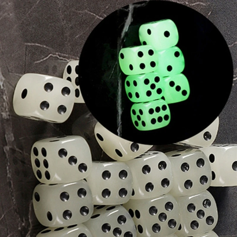 

10Pack D6 Six Sided Glow in The Dark Dices Die for DND-MTG-RPG,Tenzi-Farkle,Yahtzee-Bunco,Teaching Math,Table Board Game