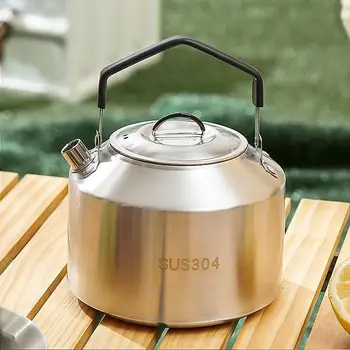 Camping Water Kettle 1L/1.5L Outdoor Coffee Kettle Tableware Picnic Supplies Equipment Utensils Camping Tea Kettle Cookware 4