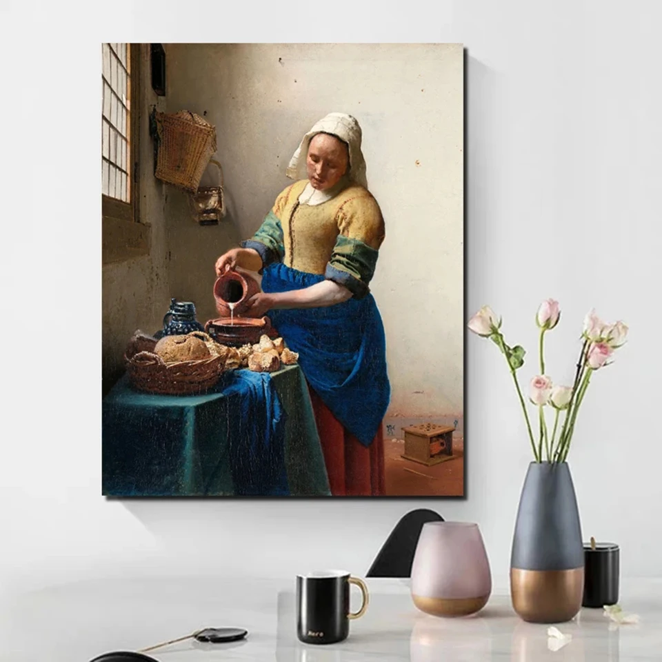 Diy 5D Diamant Schilderij De Melkmeisje Volledige Diamond Mozaïek Borduurpakketten Johannes Vermeer Schilderij Woondecoratie Ambachten