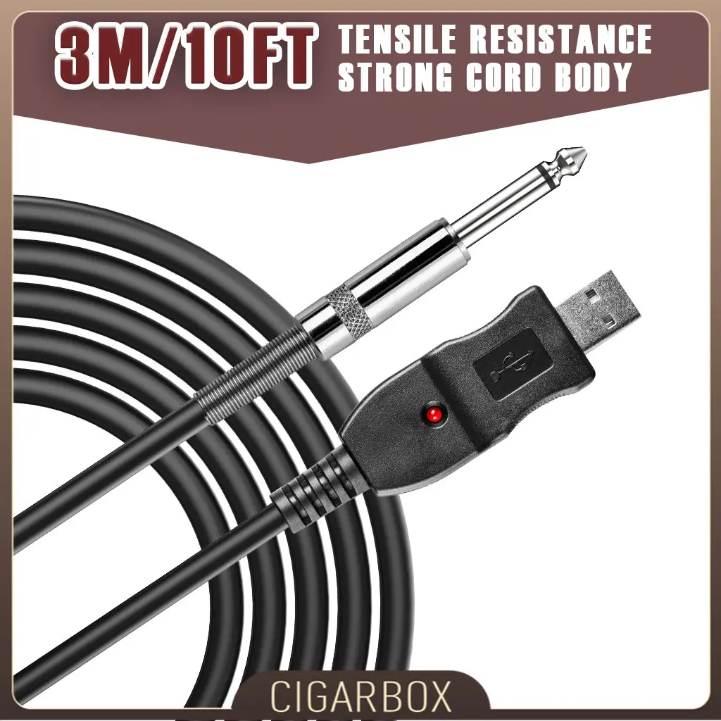 

USB-кабель для записи гитары на ПК переходник преобразователь Соединительный интерфейс 6,5 мм
