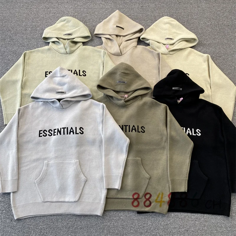 

2023 Autumn Winter Essentials Sweater Men Women 1:1 High Quality Letter Printed Hooded Sweatshirt Loose Knit Top