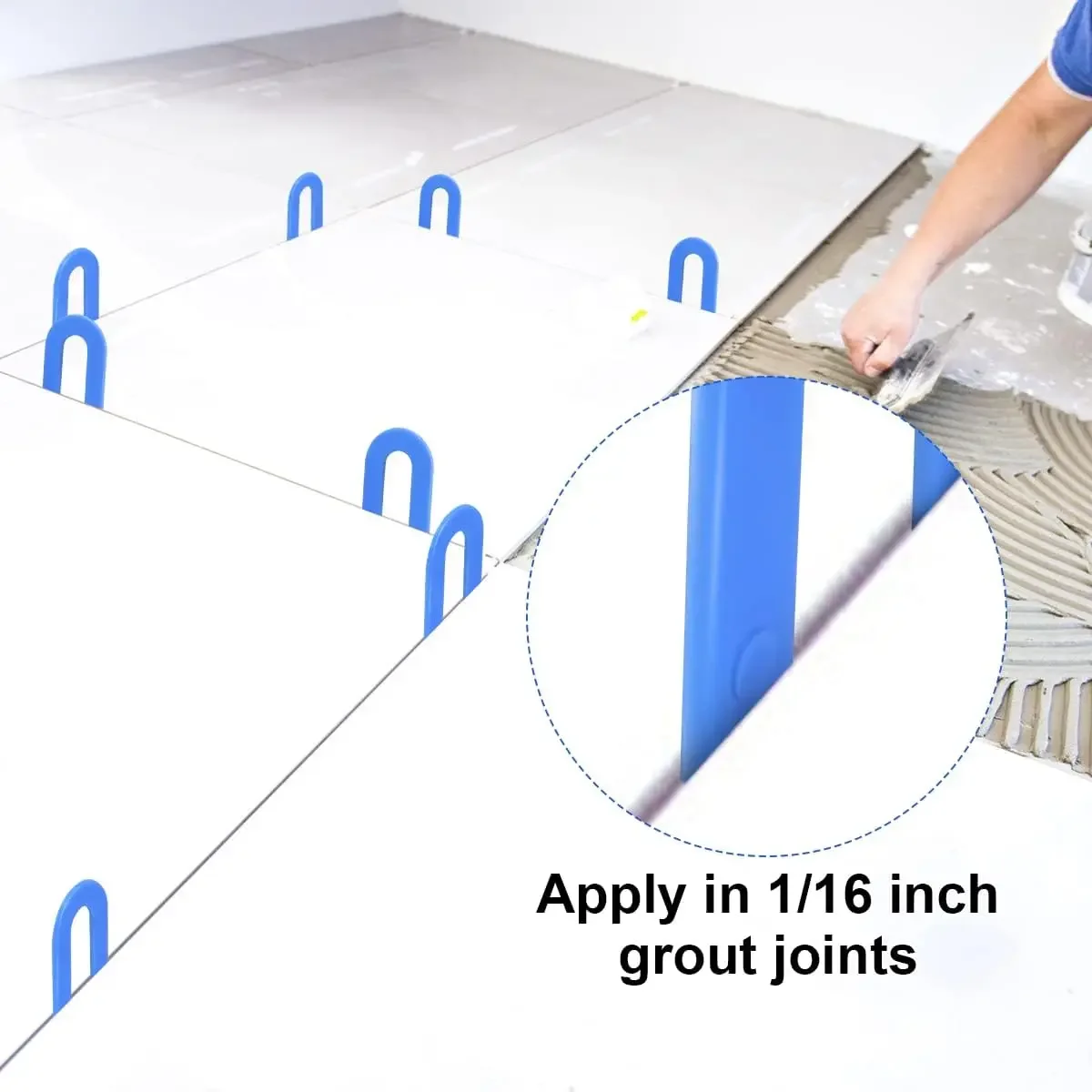 100-200Pcs Reusable U-Shape Ceramic Spacers Tile Clips Leveling System Wedge for Floor Wall Tile Gap Fixing Construction Tools Tile Spacers Tile Leveling Clips Tile Leveling Tools